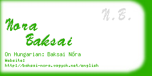 nora baksai business card